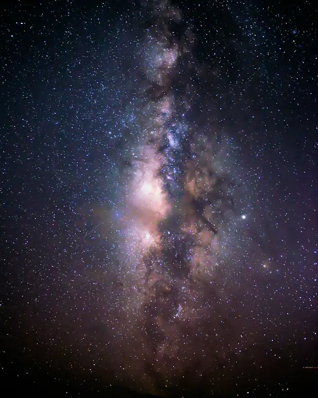 Blue and white starry night sky