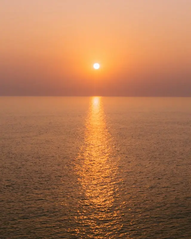 Sun setting over the sea